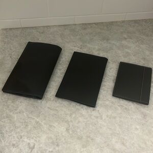 3 Black Wallets, multiple sizes
